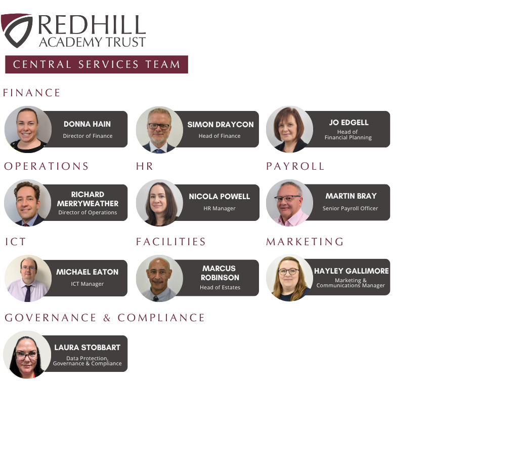 Redhill Trust Central Services Team
